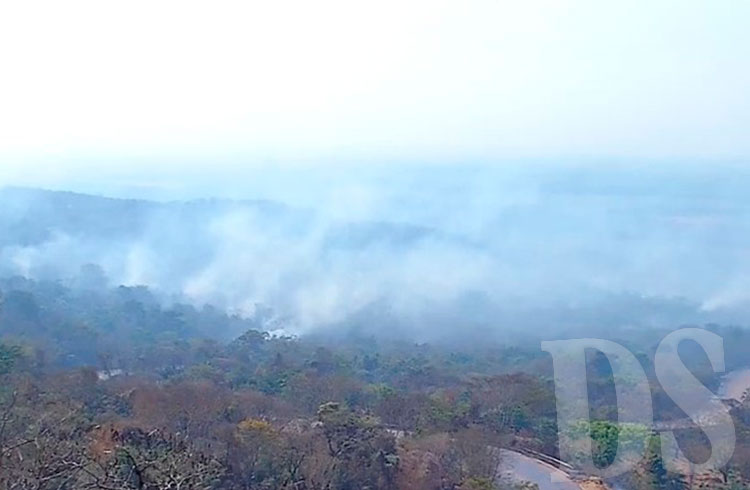 Incêndio na Serra Tapirapuã, em 2019