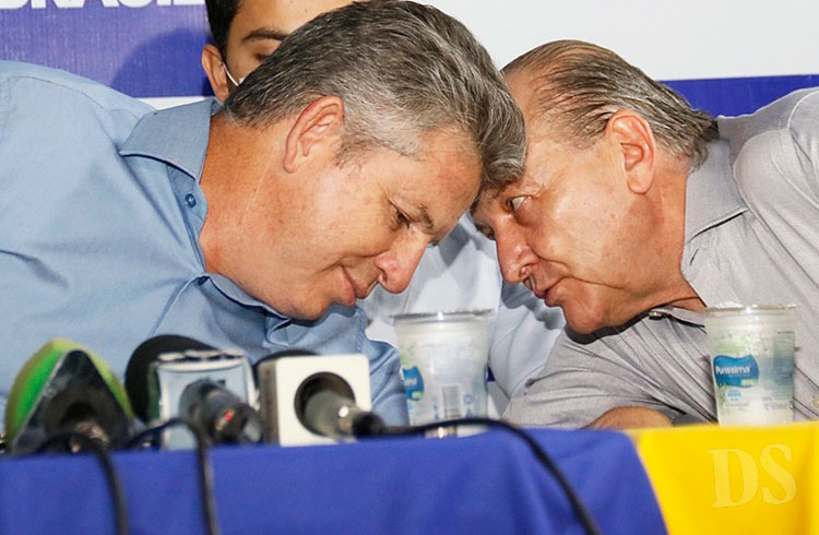 Mauro e Pivetta, em evento do União Brasil
