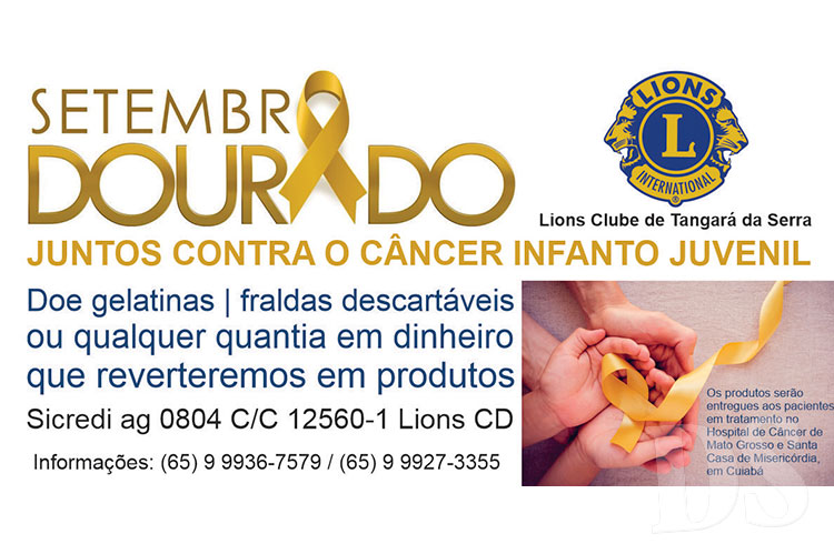 SETEMBRO DOURADO – Lions Tangará da Serra inicia campanha para arrecadar gelatinas e fraldas descartáveis