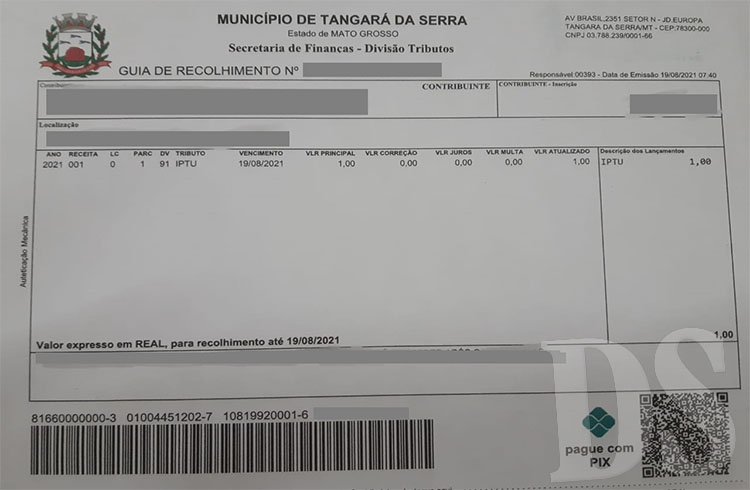 Prefeitura de Tangará da Serra começa a receber pagamentos via PIX
