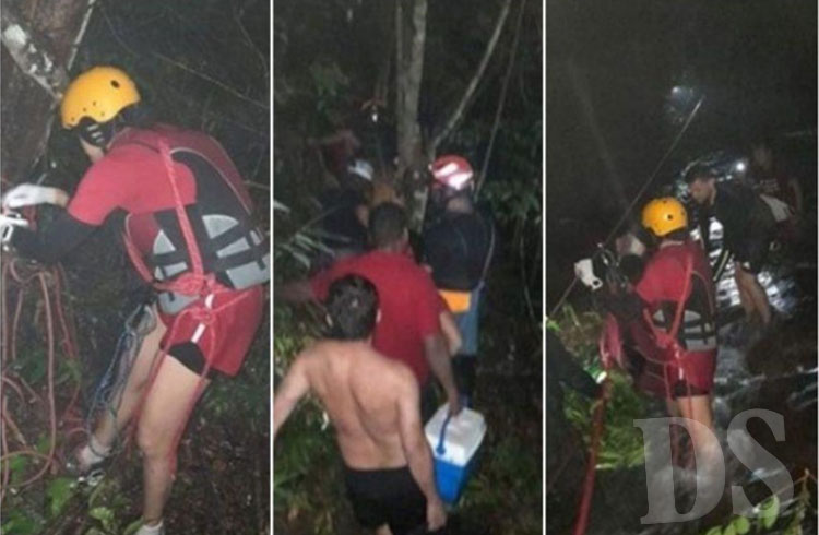 VILA BELA – Cabeça d´água deixa banhistas ilhados na Cascata dos Namorados