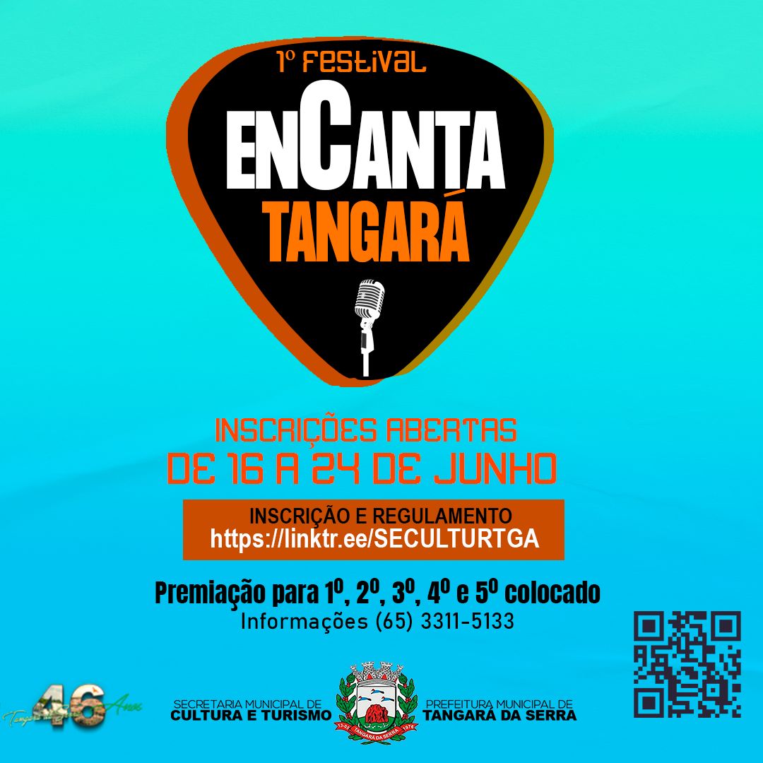 CULTURA – Inscrições para Festival EnCanta Tangará da Serra estão abertas