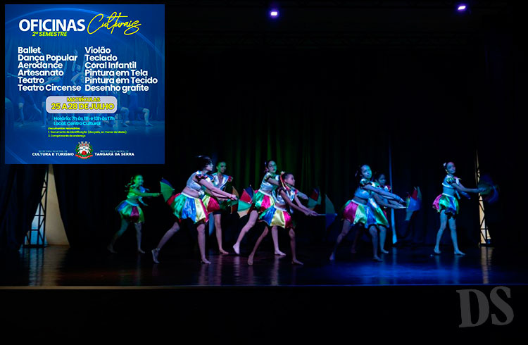 NOVAS TURMAS – Inscrições para oficinas culturais iniciam nesta segunda-feira