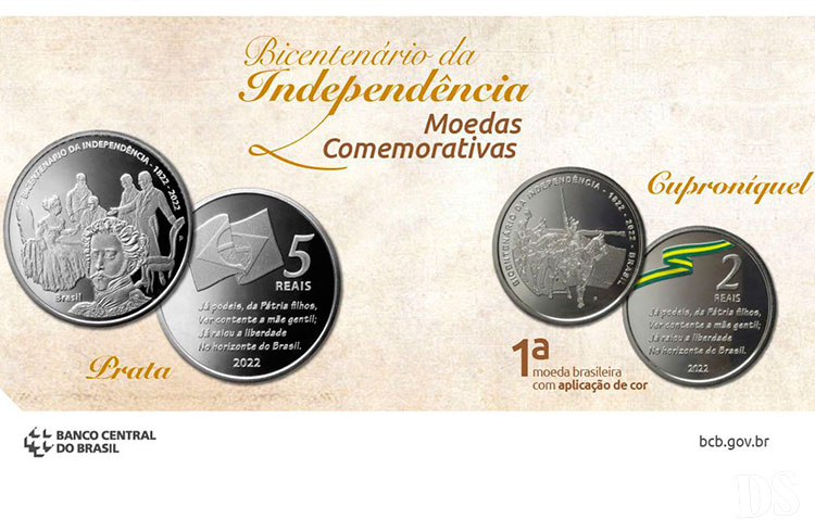 INDEPENDÊNCIA – BC lança moeda colorida para celebrar bicentenário