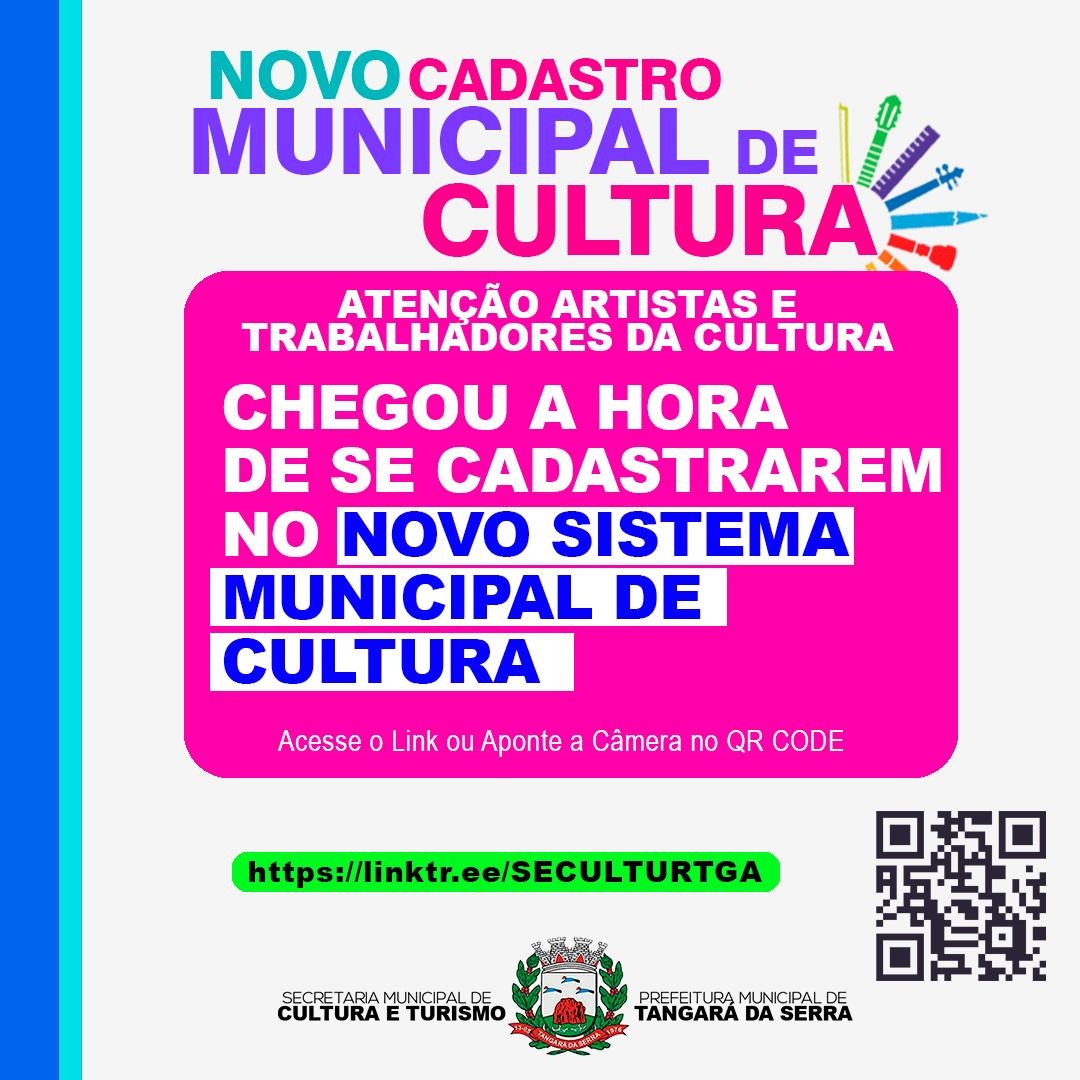 TANGARÁ DA SERRA – Secultur abre Cadastro Municipal de Artistas individuais e coletivos