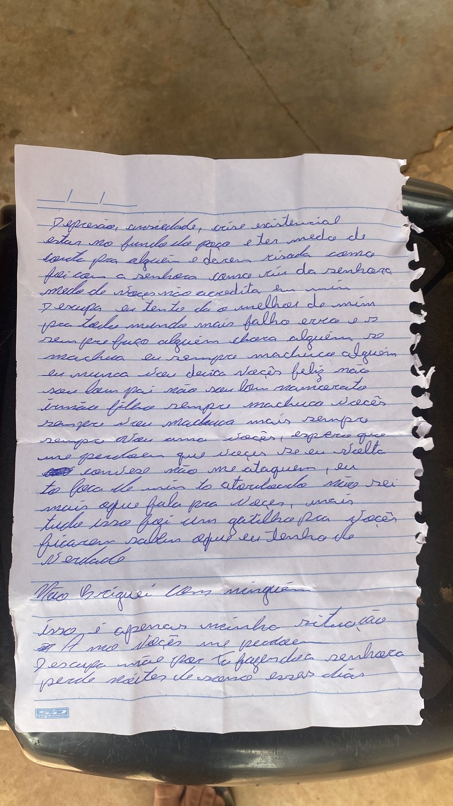 Família procura por jovem que deixou carta se despedindo e desapareceu