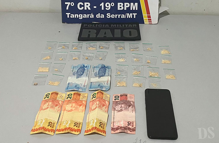 REGIÃO DA RODOVIÁRIA – Equipe Raio prende ‘De Menor’ com 29 porções de pasta base de cocaína