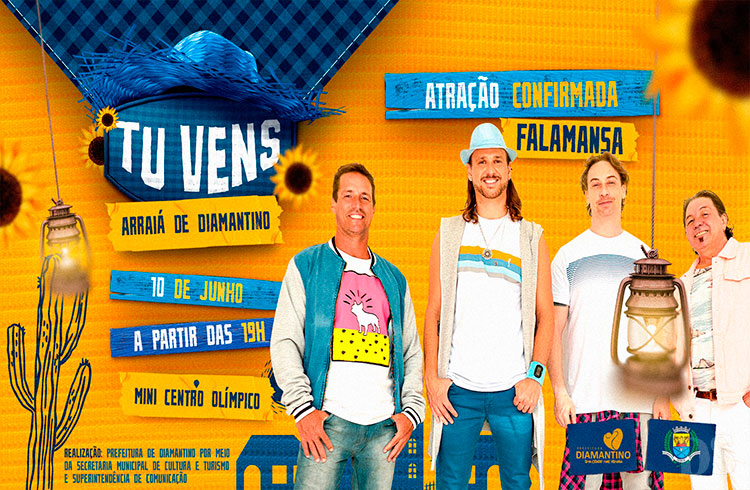 NESTE SÁBADO – Tu Vens em Diamantino terá show nacional do Falamansa