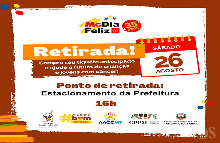 EM TANGARÁ – Entrega de lanches do McDia Feliz será neste sábado