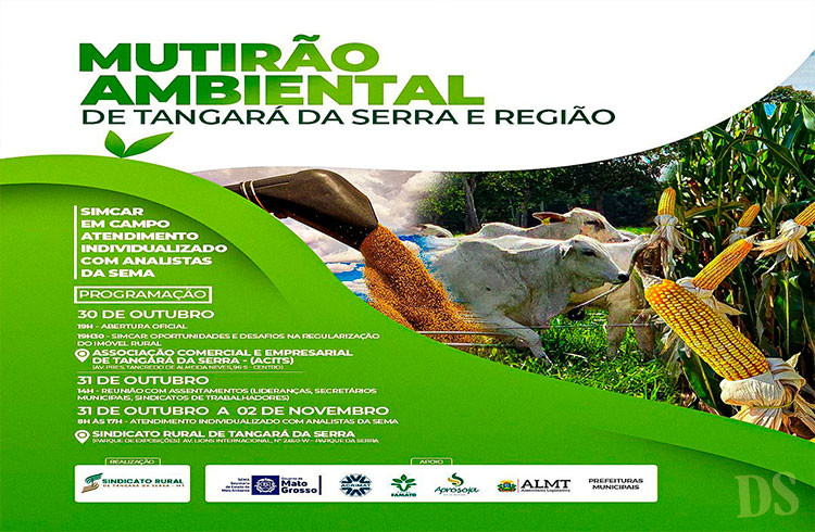 SINDICATO RURAL E SEMA – Tangará da Serra será sede do Mutirão Ambiental
