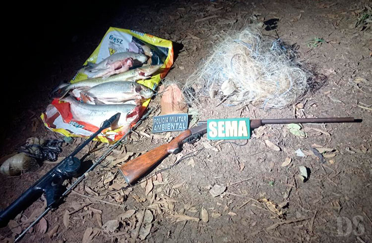 OPERAÇÃO PIRACEMA – Sema-MT e PM apreendem 21 quilos de pescado ilegal e arma de fogo