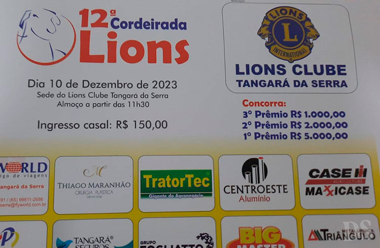 NESTE DOMINGO – Lions Tangará da Serra ultima preparativos para 12ª Cordeirada