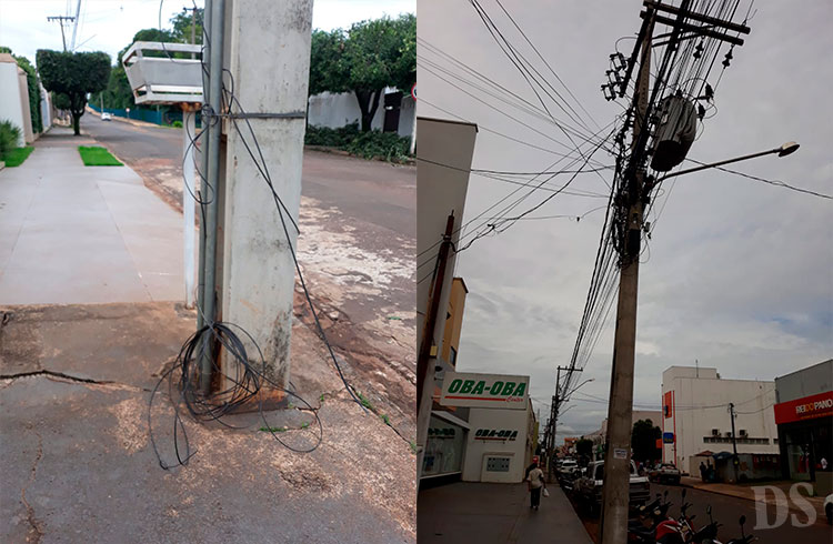 QUASE UM ANO DEPOIS – Concessionária notifica locatárias quanto a fios em desuso nos postes de Tangará da Serra