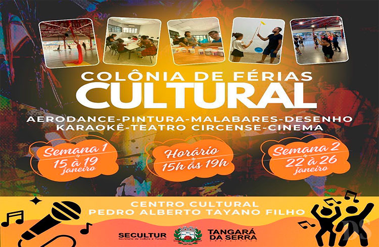 A PARTIR DAS 15H – Colônia de Férias inicia com cinema e atividades culturais