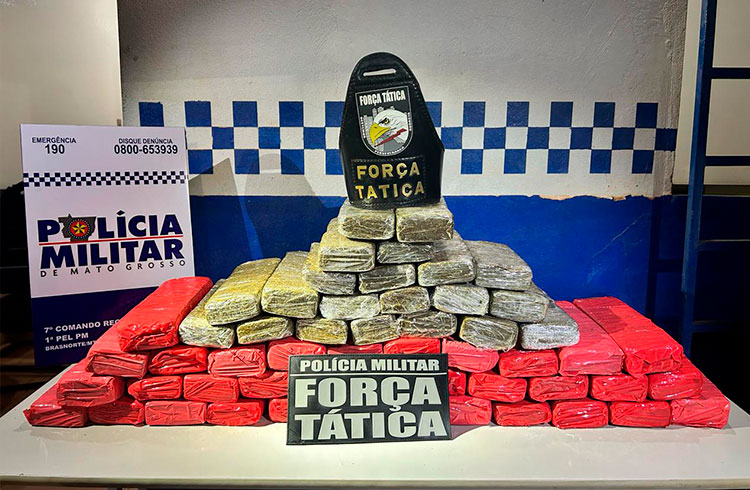 EM BRASNORTE – Mulher é presa pela Força Tática com 56 quilos de maconha
