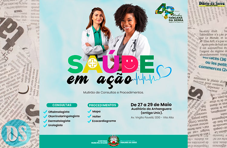 MUTIRÃO – Projeto Saúde em Ação inicia nesta segunda-feira e segue até o dia 29