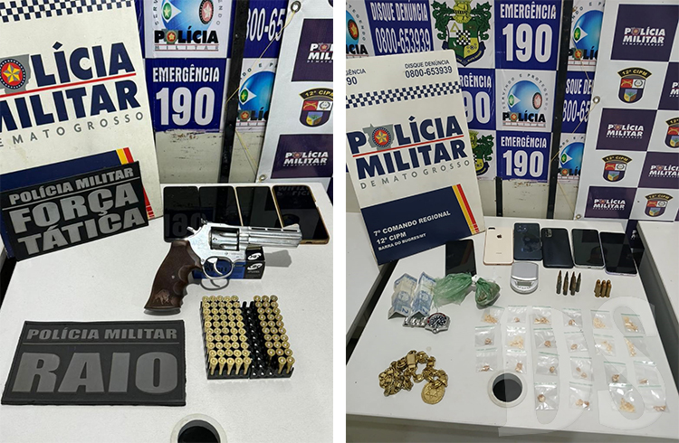 EM BARRA DO BUGRES - Sete pessoas são presas por formação de quadrilha, tráfico de drogas e porte ilegal de arma de fogo