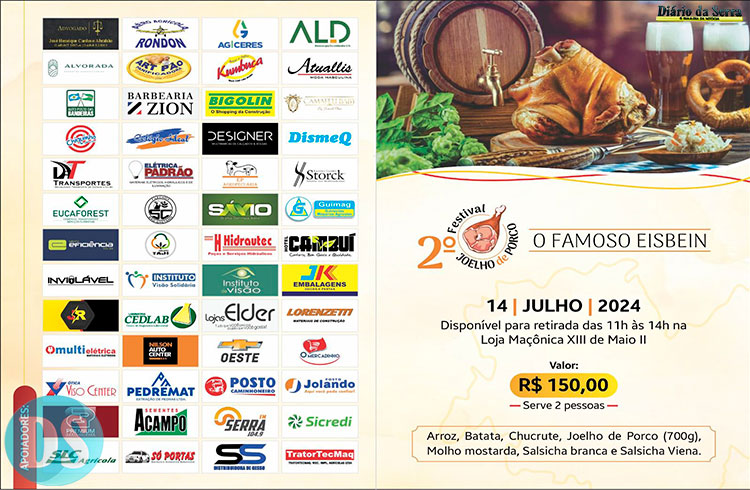Festival do Joelho de Porco acontece nesse domingo