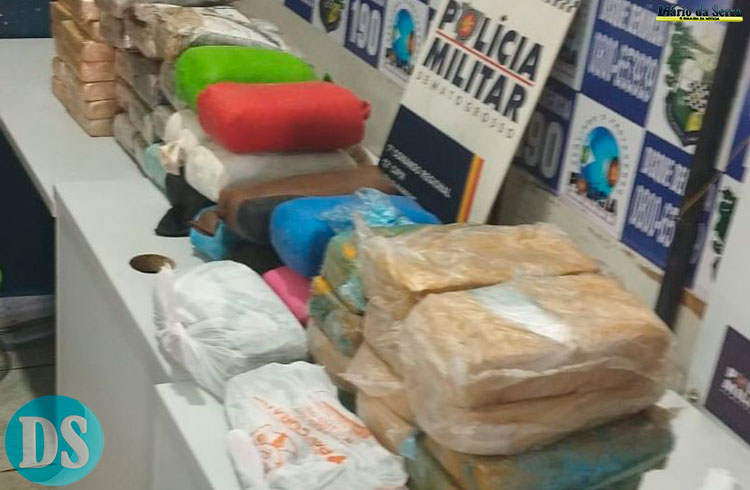 MT-343 – Polícia Militar prende homem com 63 quilos de drogas em rodovia próximo a Barra do Bugres