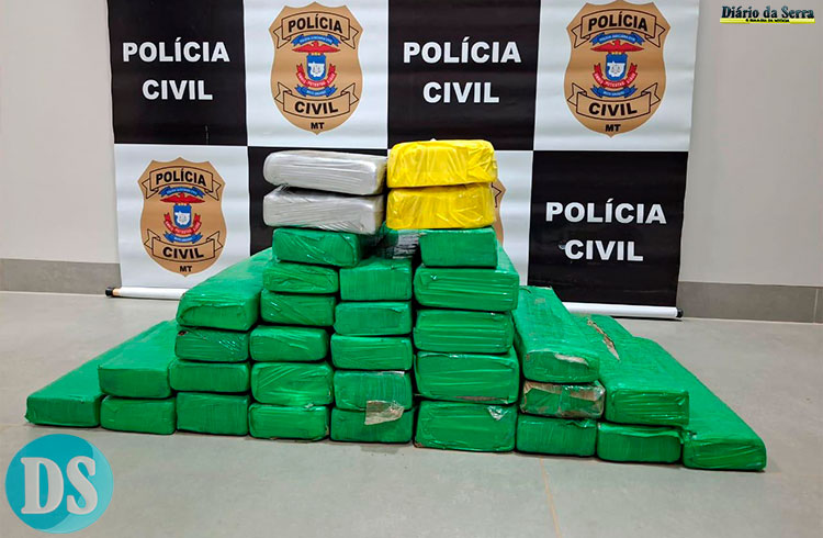 18ª ETAPA DA OPERAÇÃO STATUS QUO – Com apoio de Juara, PJC de Tangará apreende 32 quilos de entorpecentes após monitoramento