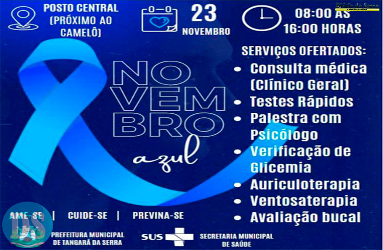 Serviços voltados à saúde do homem acontecem neste sábado no Posto Central