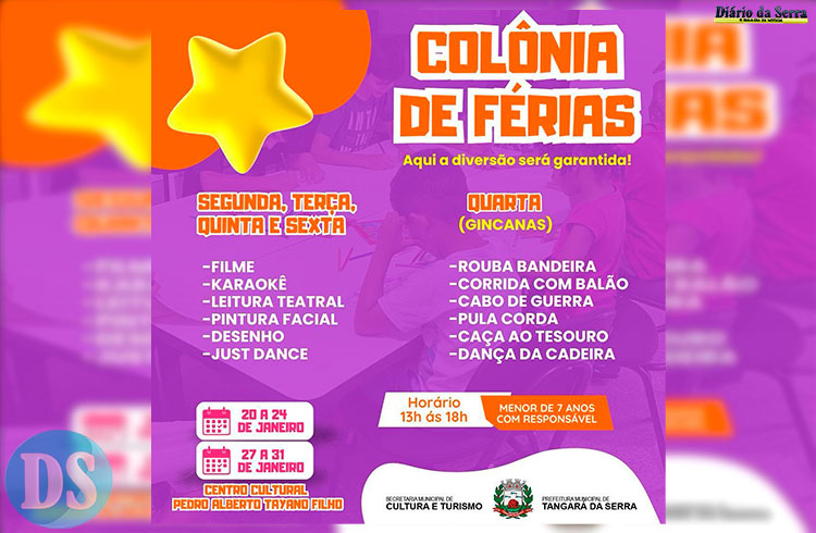 DIVERSÃO E ALEGRIA – Secultur inicia Colônia de Férias e atenderá crianças durante duas semanas