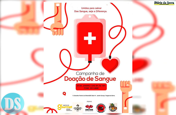 Unitan – Primeira Campanha de Doação de Sangue do ano acontece neste sábado