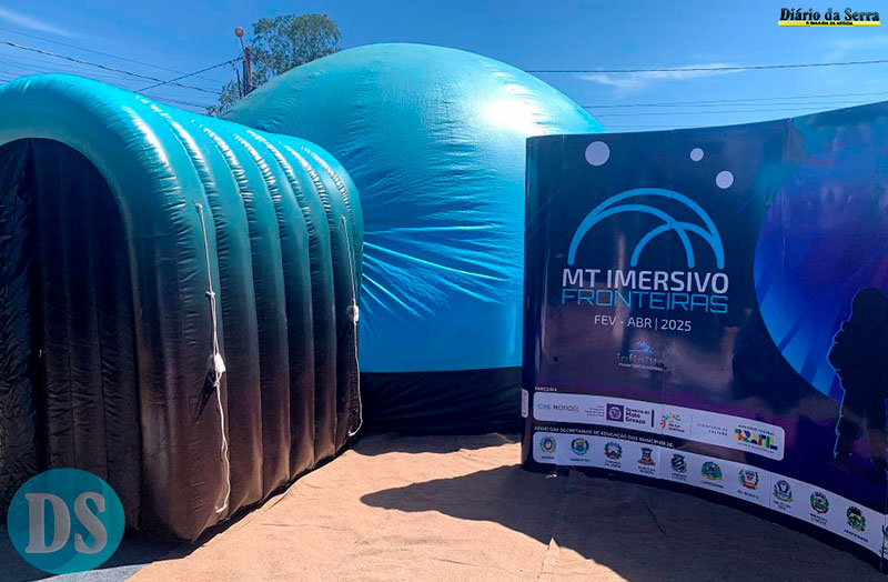 Projeto leva cinema em formato de planetário itinerante a escolas públicas de Tangará da Serra