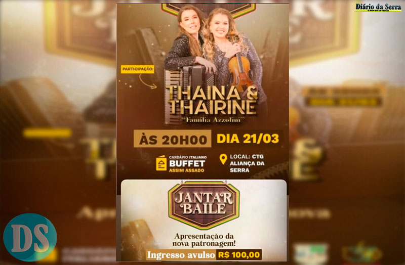 CONVITES A VENDA – Nova patronagem do CTG Aliança da Serra promoverá Jantar Baile na próxima semana