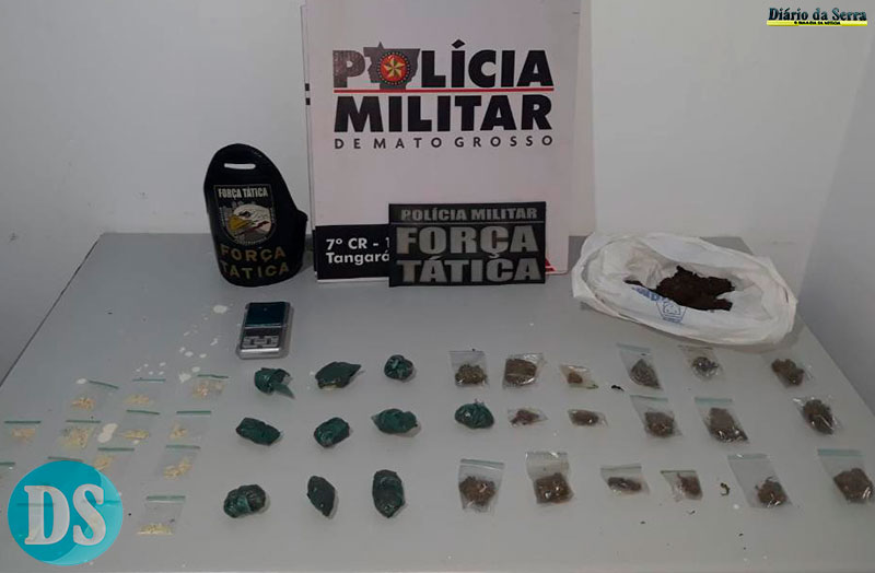 PATRULHAMENTO TÁTICO – Força Tática apreende adolescente com 43 porções de drogas em Tangará da Serra