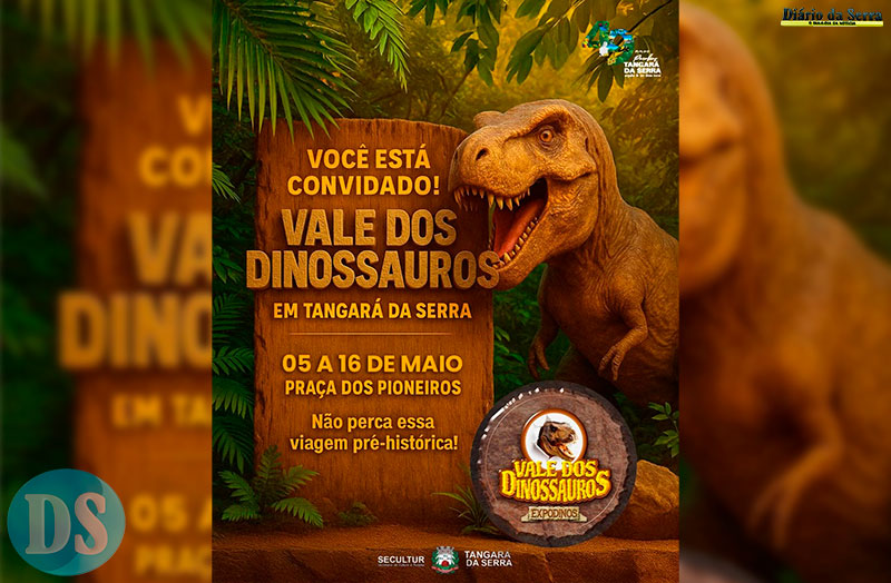 EM CLIMA DE FESTA - Tangará da serra recebe o Parque dos Dinossauros a partir desta segunda