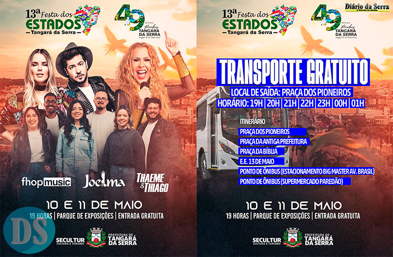 Festa de aniversário do Município inicia neste sábado