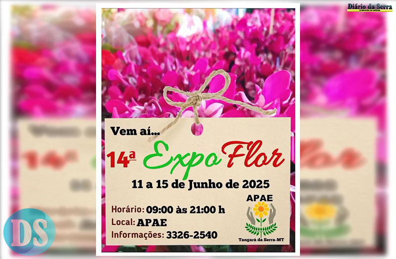 Expoflor da Apae começa nesta quarta-feira em Tangará da Serra