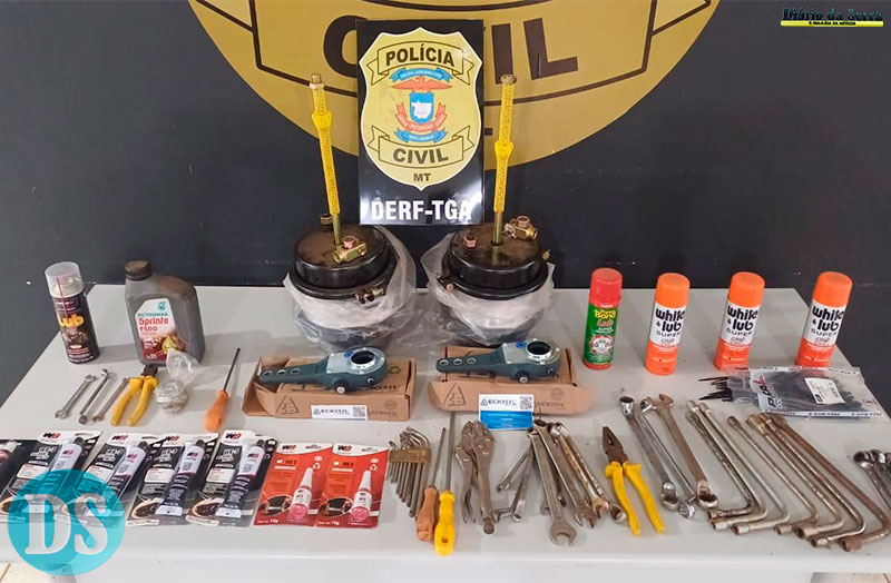 EM JULHO – Derf Tangará da Serra recupera peças furtadas em oficina da cidade