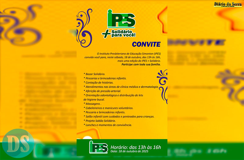 Ipes promove ação solidária aberta à comunidade neste sábado