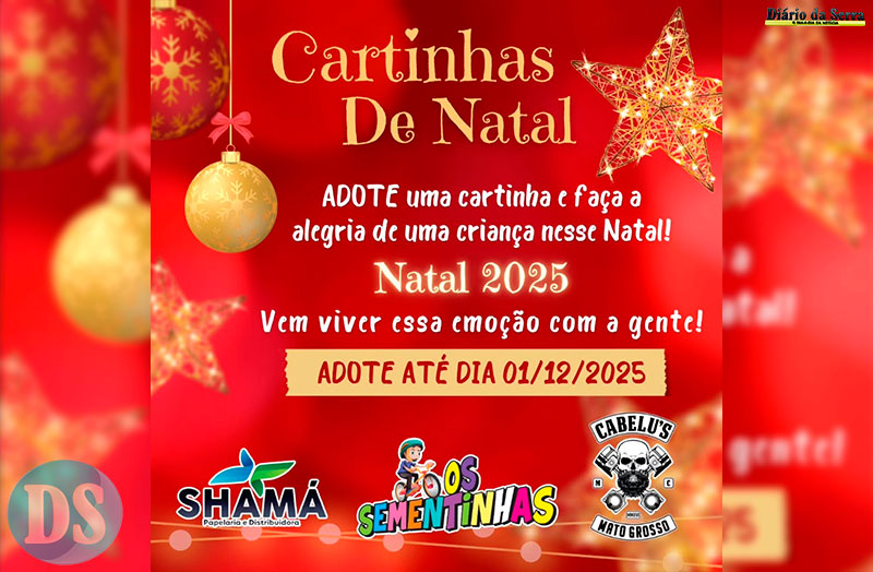 CAMPANHA CARTINHAS DE NATAL - Projeto Sementinhas busca padrinhos para mais de 400 cartinhas de Natal