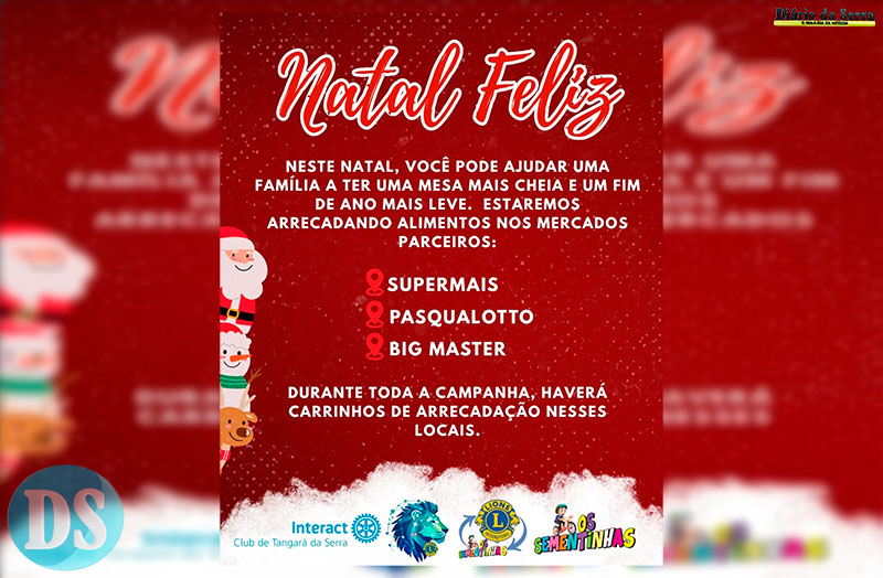 NATAL FELIZ – Campanha arrecada alimentos para famílias carentes em Tangará