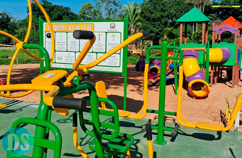 BEM-ESTAR E SAÚDE – Instalação da academia ao ar livre é concluída no Jardim Aeroporto