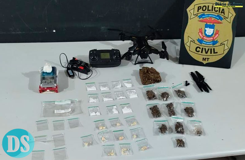 EM FLAGRANTE – Polícia Civil prende suspeito por tráfico de drogas em Tangará da Serra
