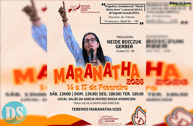 DURANTE O CARNAVAL – Paróquia Nossa Senhora Aparecida prepara Encontro Maranatha 2026