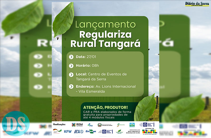 NO CENTRO DE EVENTOS – Regulariza Rural Tangará para pequenas propriedades será lançado nesta terça-feira