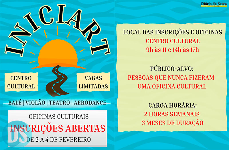 Programa Iniciart abre inscrições para oficinas culturais em Tangará
