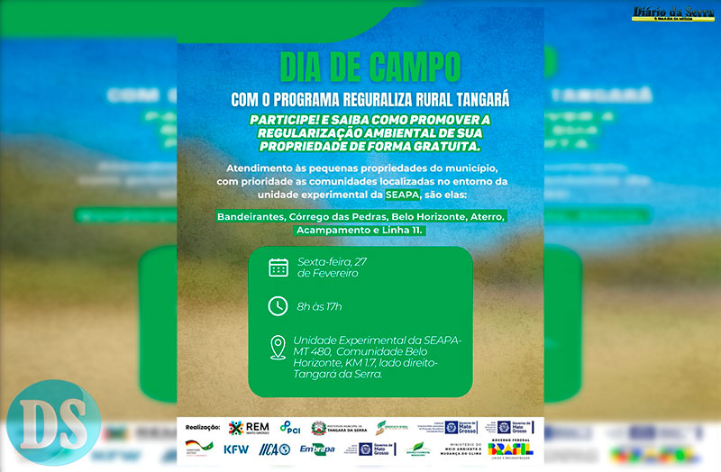 TANGARÁ DA SERRA – Sema realiza Dia de Campo em comunidade rural para atendimento do Programa Regulariza Rural