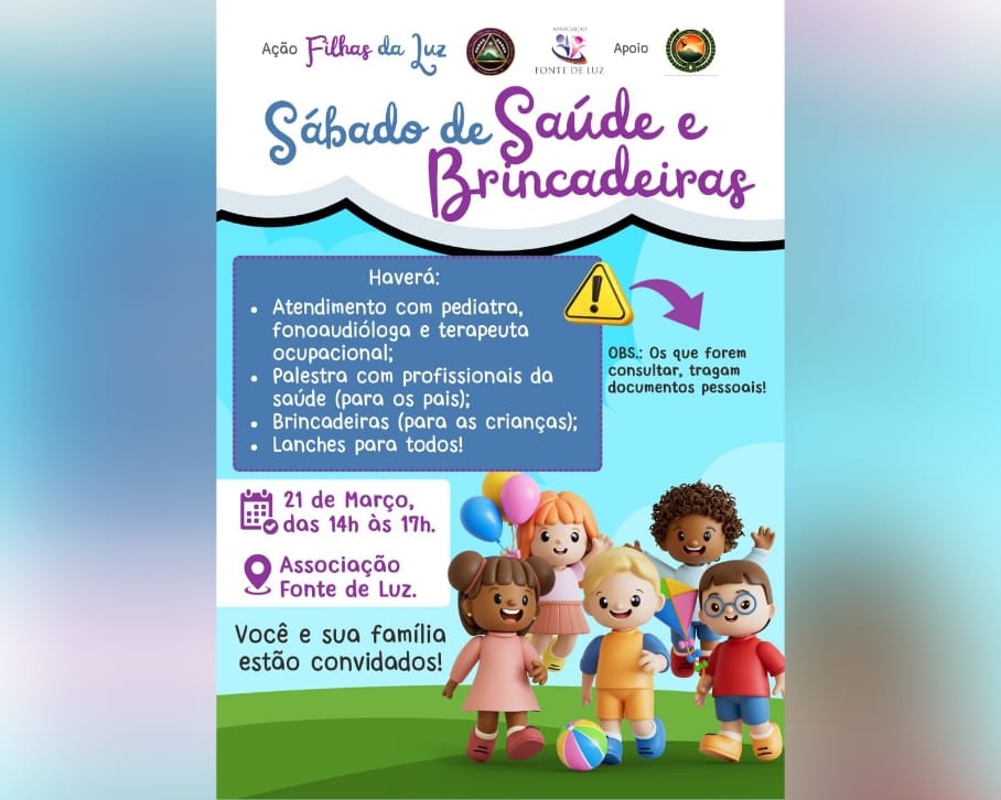 NESTE SÁBADO - Ação social leva atendimentos de saúde e lazer a crianças em Tangará da Serra