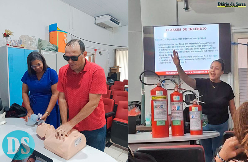 CAPACITAÇÃO – Servidores municipais recebem treinamento prático em primeiros socorros e combate a incêndios