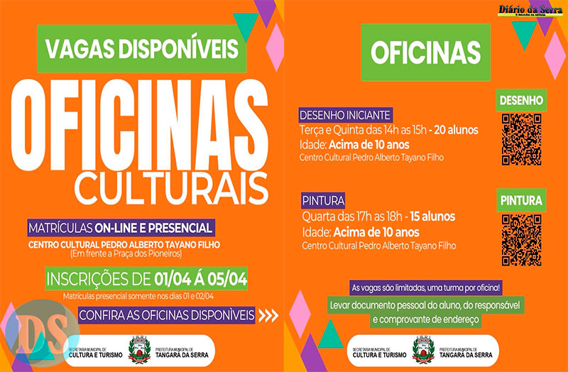 Município abre inscrições para oficinas de arte e aulas de Aerodance