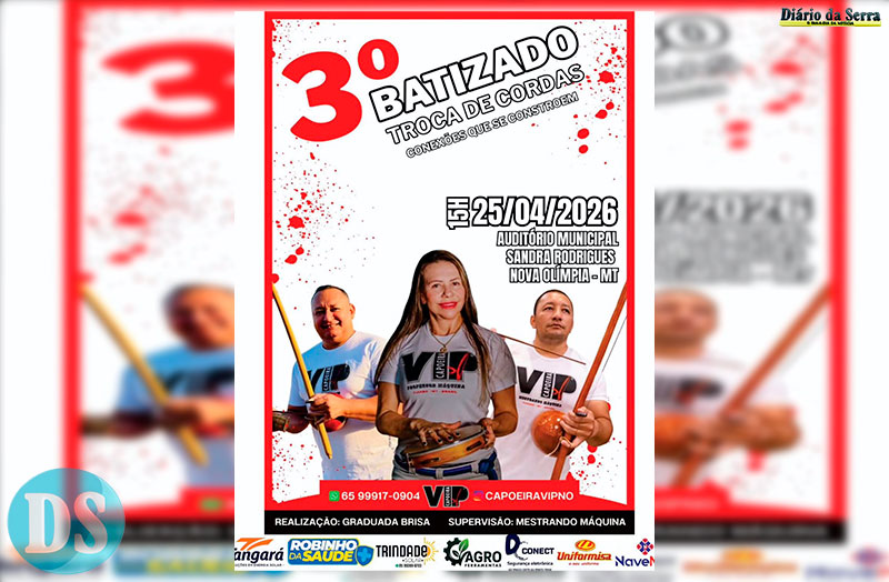 A Ginga que Une Gerações: Nova Olímpia sedia o 3º Batizado de Capoeira