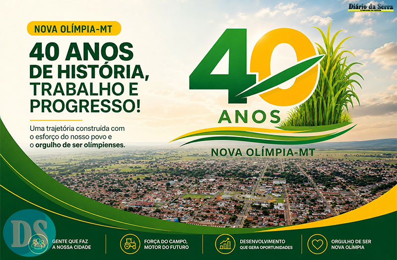 BODAS DE ESMERALDA – Nova Olímpia celebra 40 anos de emancipação com programação especial de fé, música e cultura