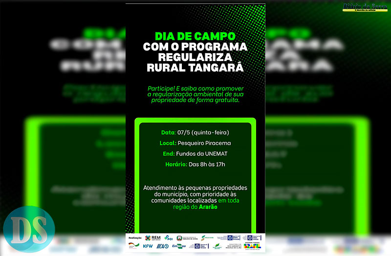 Regulariza Rural Tangará realiza mutirão no Pesqueiro Piracema nesta quinta-feira