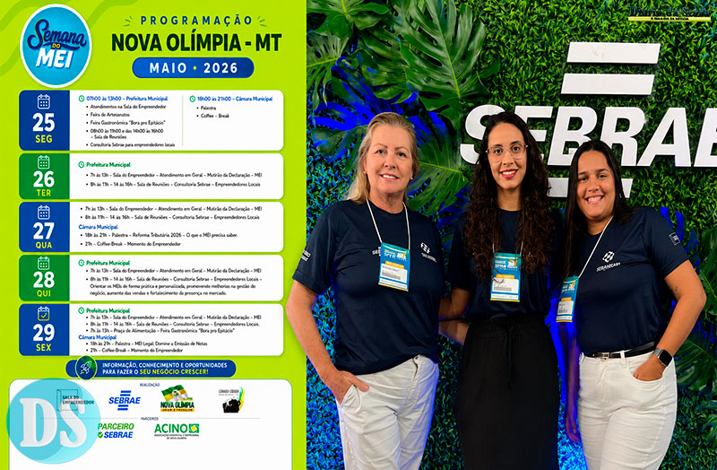 Semana do MEI 2026 movimentará Nova Olímpia com incentivo ao empreendedorismo local